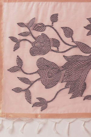 Peach Woven Cotton Blend Saree (SZ-JMD35-PE-3049)