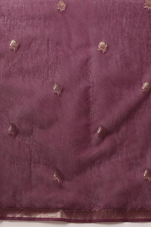 Violet Floral Woven Cotton Blend Saree (SZ-JMD37-MG-3155)