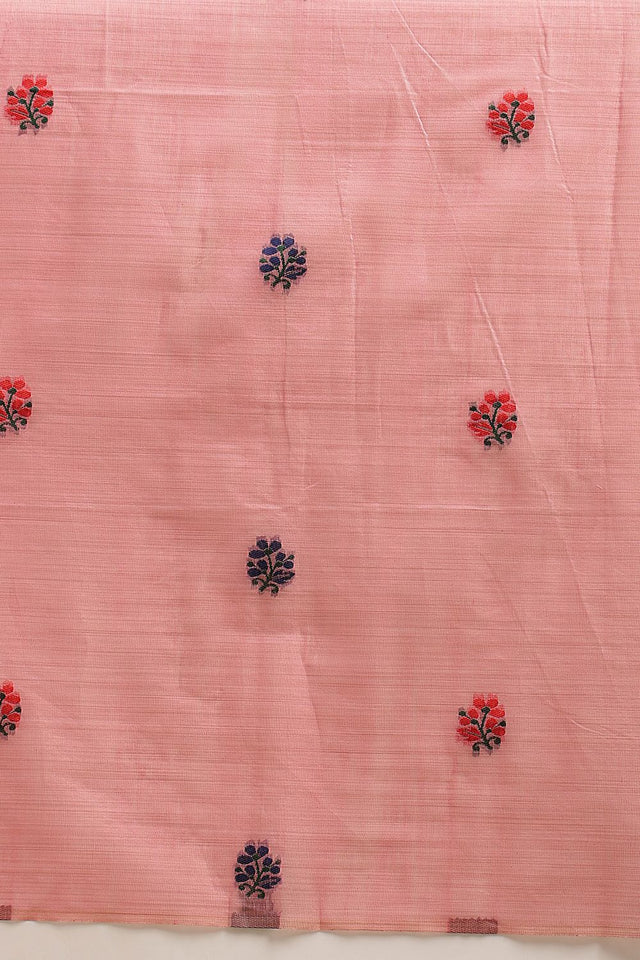 Pink Floral Woven Cotton Blend Saree (SZ-JMD39-PN-3159)