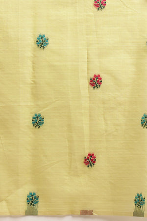 Yellow Floral Woven Cotton Blend Saree (SZ-JMD39-YL-3160)