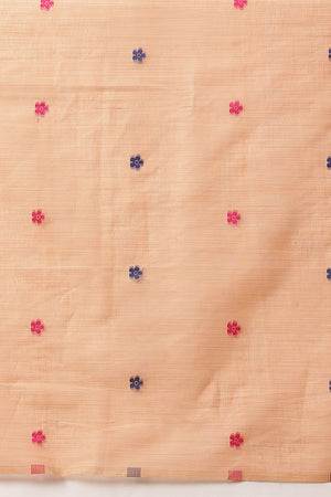 Peach Floral Woven Cotton Blend Saree (SZ-JMD41-PE-3163)