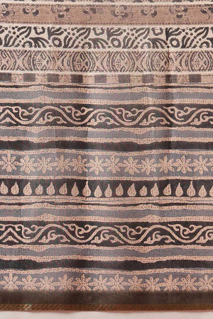 Multi Color Abstract Printed Cotton Blend Saree