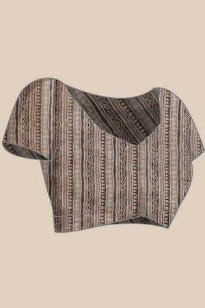 Multi Color Abstract Printed Cotton Blend Saree