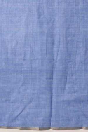 Blue Printed Cotton Blend Saree (SZ-KLD-STRI-BU-3293)