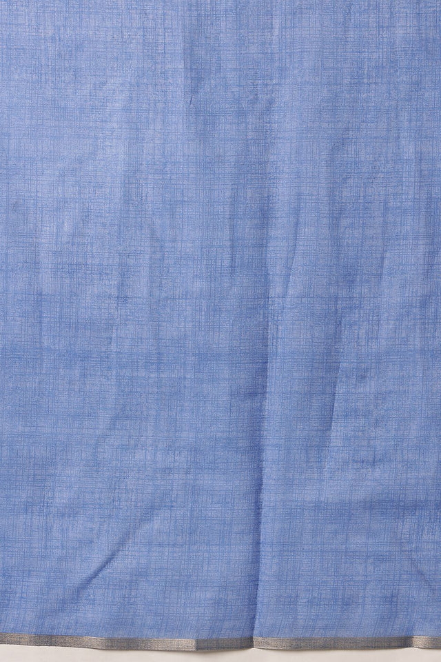 Blue Printed Cotton Blend Saree (SZ-KLD-STRI-BU-3293)