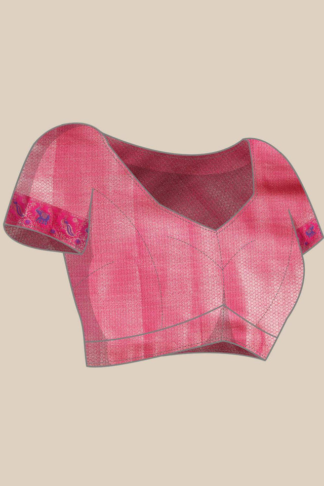 White Woven Art Silk Saree