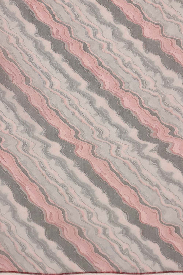 Grey Colored Soft Silk Abstract Printed Saree