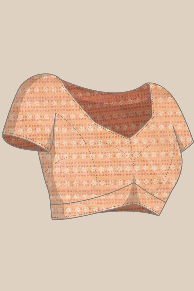 Mustard Floral Printed Cotton Blend Saree