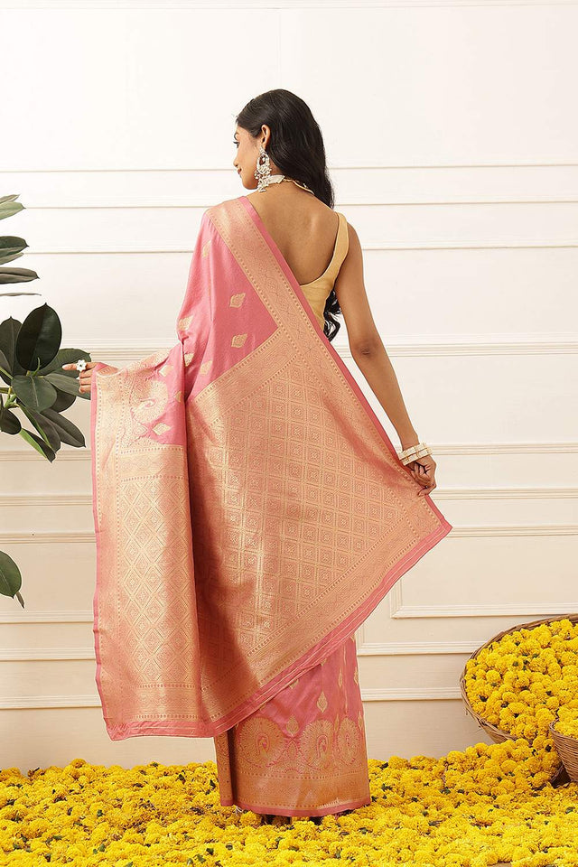 Pink Woven Soft Silk Saree (SZ-NOOR-1-PN-3080)