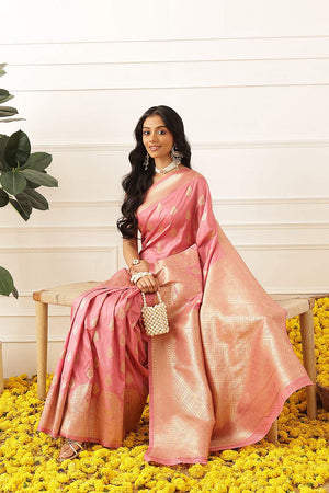 Pink Woven Soft Silk Saree (SZ-NOOR-1-PN-3080)