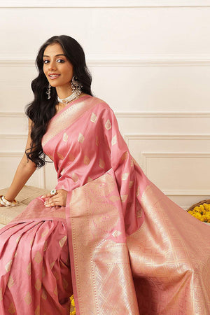 Pink Woven Soft Silk Saree (SZ-NOOR-1-PN-3080)