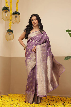 Violet Woven Soft Silk Saree (SZ-NOOR-1-PP-3077)
