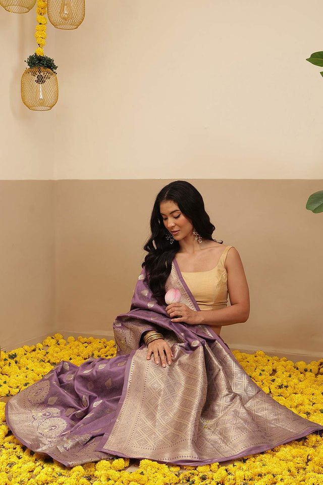 Violet Woven Soft Silk Saree (SZ-NOOR-1-PP-3077)
