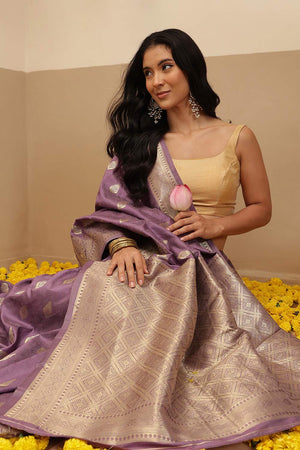 Violet Woven Soft Silk Saree (SZ-NOOR-1-PP-3077)
