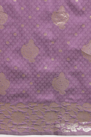Violet Floral Woven Soft Silk Saree (SZ-NOOR-2-PP-3081)