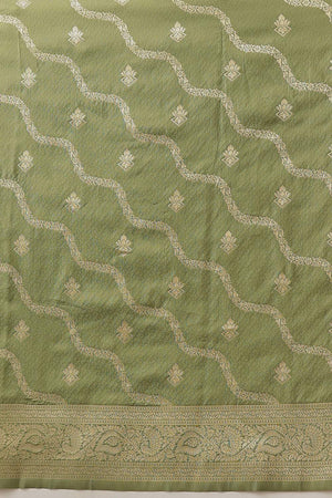 Olive Green Floral Woven Soft Silk Saree (SZ-NOOR-3-OL-3087)