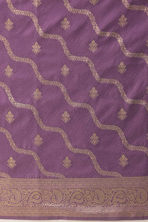 Violet Floral Woven Soft Silk Saree (SZ-NOOR-3-PP-3085)