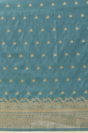 Blue Floral Woven Soft Silk Saree (SZ-NOOR-4-BU-3090)
