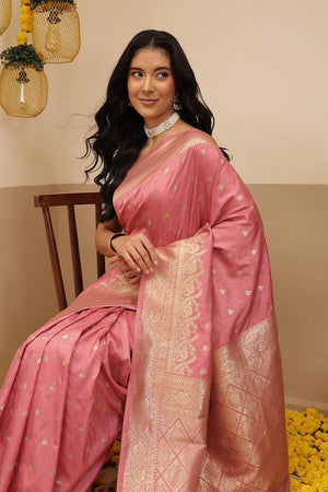 Pink Floral Woven Soft Silk Saree (SZ-NOOR-4-PN-3092)