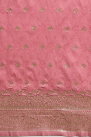 Pink Floral Woven Soft Silk Saree (SZ-NOOR-4-PN-3092)