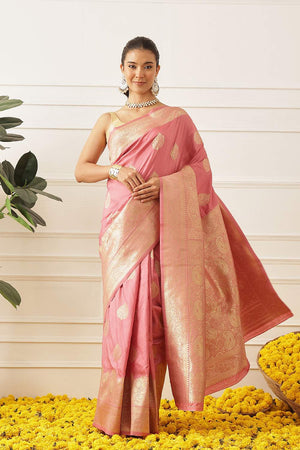 Pink Woven Soft Silk Saree (SZ-NOOR-5-PN-3096)