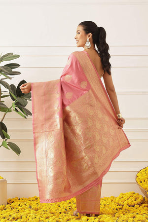 Pink Woven Soft Silk Saree (SZ-NOOR-5-PN-3096)