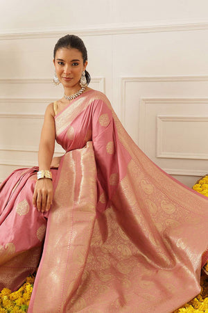Pink Woven Soft Silk Saree (SZ-NOOR-5-PN-3096)