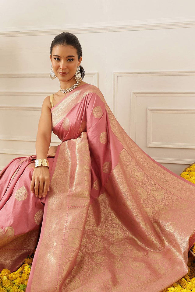 Pink Woven Soft Silk Saree (SZ-NOOR-5-PN-3096)