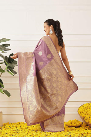 Violet Woven Soft Silk Saree (SZ-NOOR-5-PP-3093)