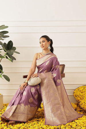 Violet Woven Soft Silk Saree (SZ-NOOR-5-PP-3093)