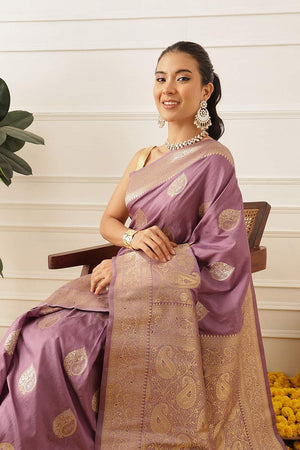 Violet Woven Soft Silk Saree (SZ-NOOR-5-PP-3093)