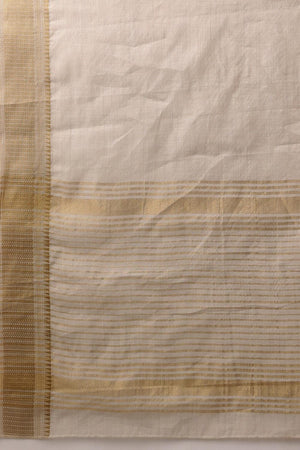 Beige Woven Cotton Blend Saree (SZ-ONAM30-3038)