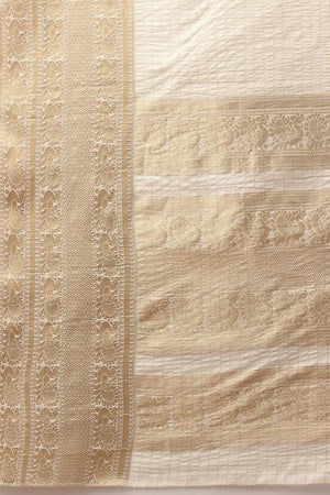 Off White Woven Silk Saree (SZ-ONAM33-3041)