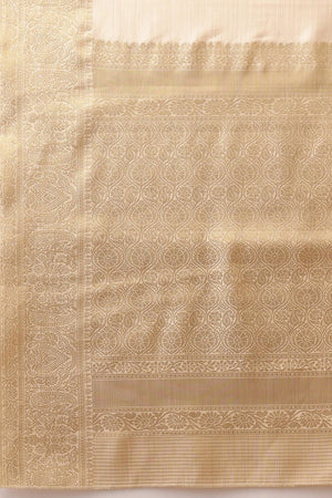 Beige Woven Silk Saree (SZ-ONAM34-3042)