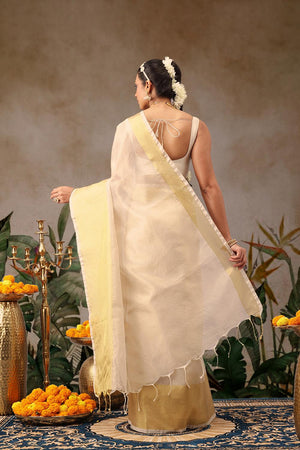 Beige Woven Silk Saree (SZ-ONAM35-3063)