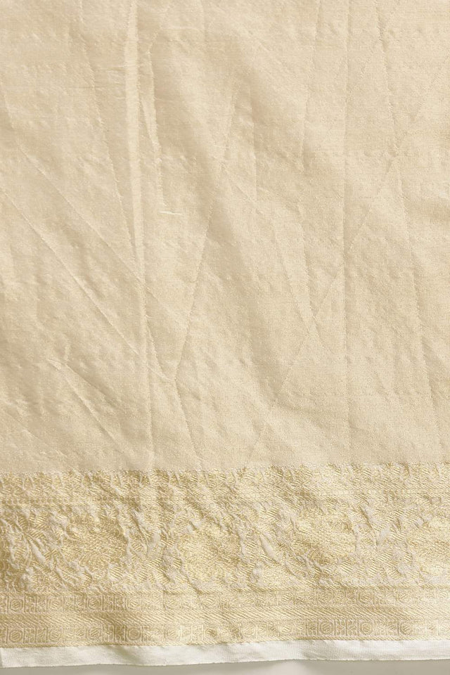 Beige Solid Zari Woven Tissue Saree (SZ-ONAM38-3125)