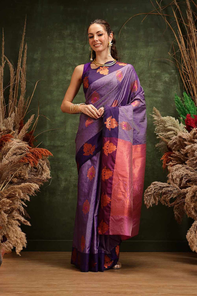 Violet Banarasi  Silk Zari Saree (SZ-PARIDHI-LV-2469)