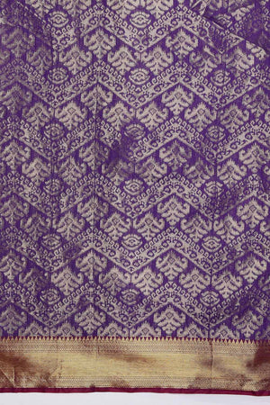 Violet Kanjivaram  Silk Zari Saree