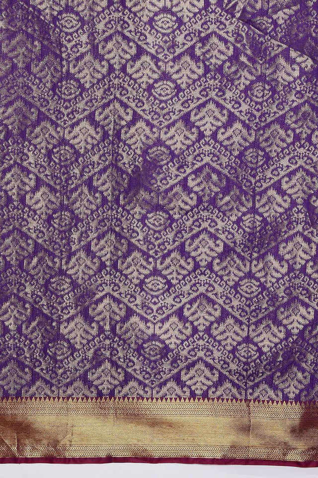Violet Kanjivaram  Silk Zari Saree
