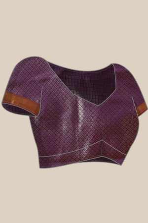 Violet Kanjivaram  Silk Zari Saree