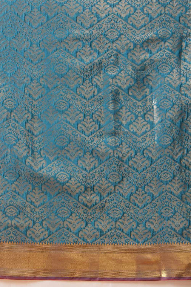 Turquoise Kanjivaram  Silk Zari Saree