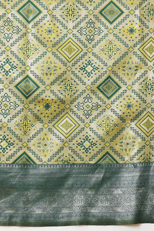 Olive Green Abstract Woven Banarasi Silk Saree (SZ-WVBS1-OL-3233)