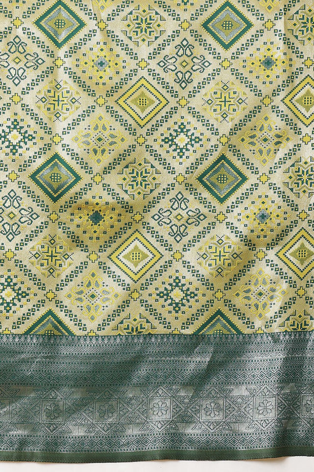 Olive Green Abstract Woven Banarasi Silk Saree (SZ-WVBS1-OL-3233)