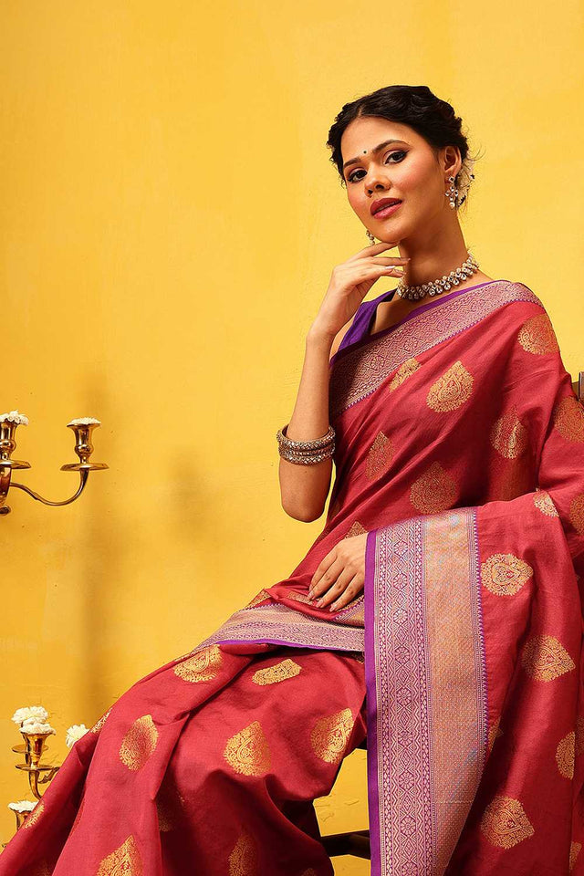 Red Zari Woven Kanjivaram Silk Saree