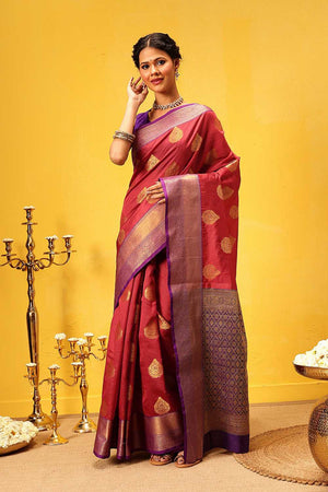 Red Zari Woven Kanjivaram Silk Saree