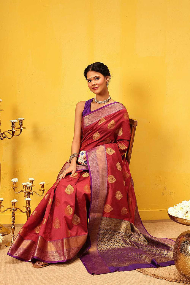 Red Zari Woven Kanjivaram Silk Saree