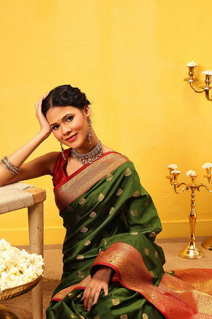 Green Zari Woven Kanjivaram Silk Saree