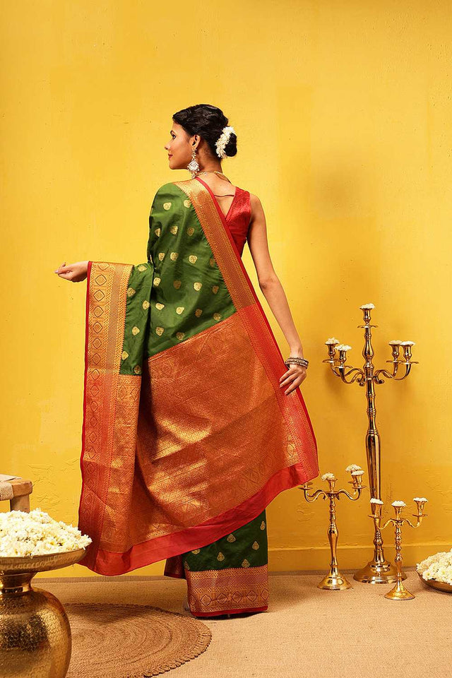 Green Zari Woven Kanjivaram Silk Saree