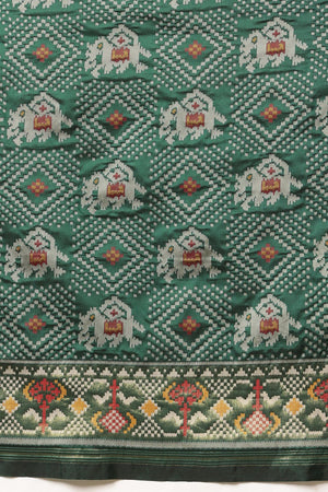 Green Ikkat Woven Silk Saree (SZ-WVPATOLA-3269)