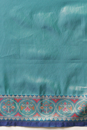 Turquoise Ikkat Woven Silk Saree (SZ-WVPATOLA-3271)